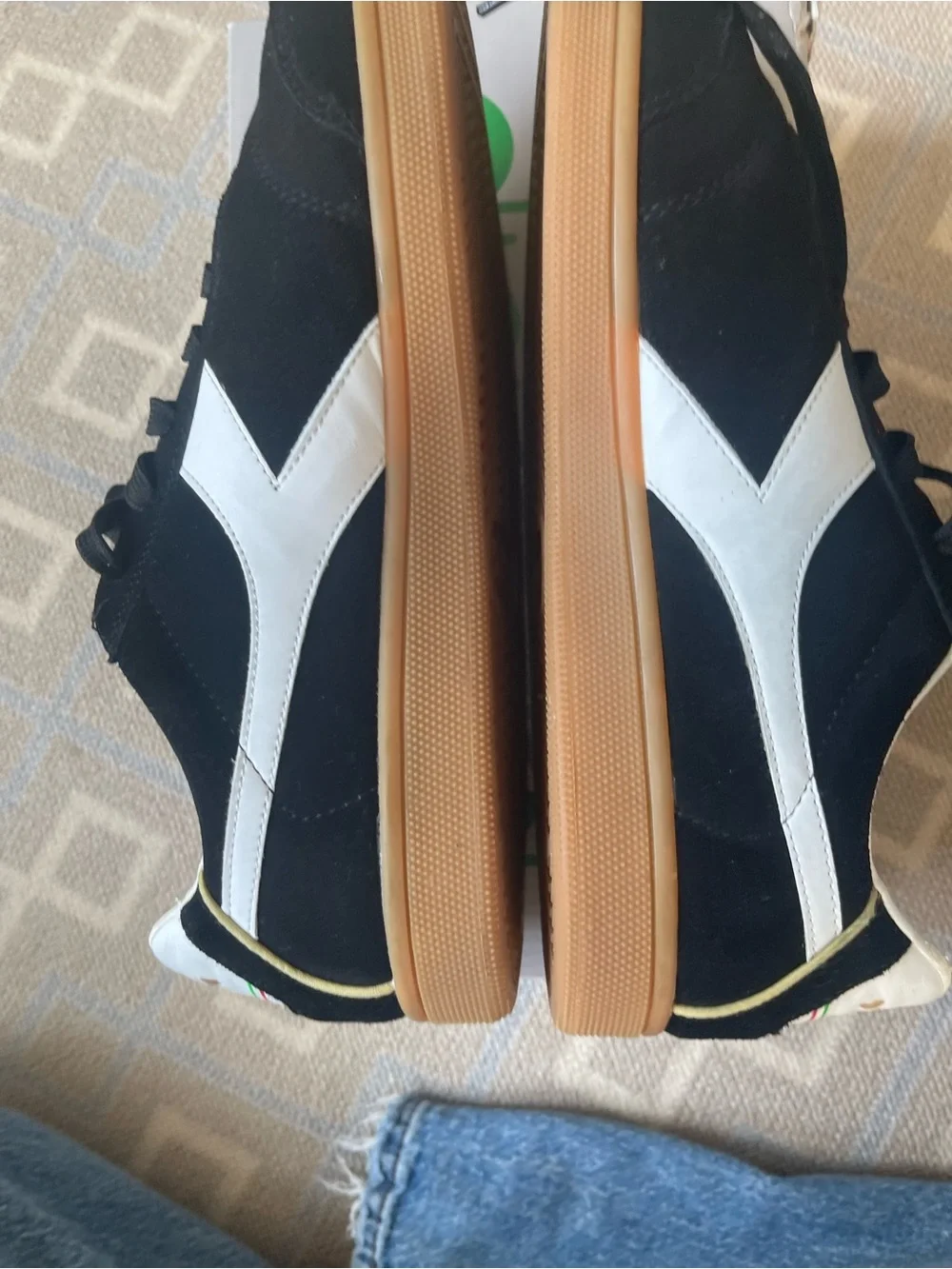 Diadora Kick sneakers in black and white suede Mens 12.5